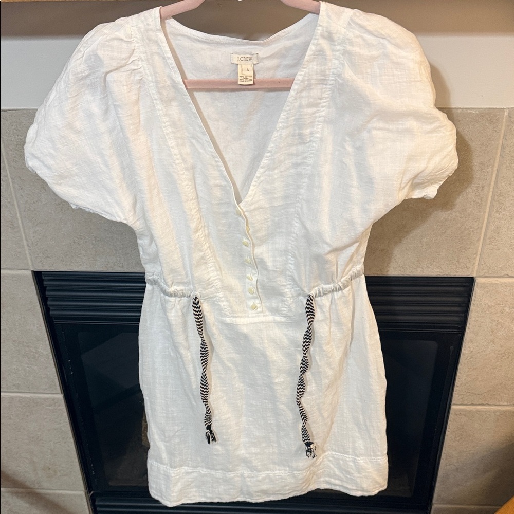 J. Crew White V-Neck Top